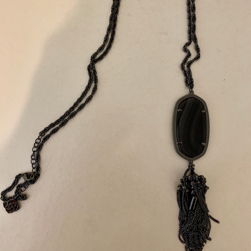 Kendra Scott Gunmetal Long Necklace